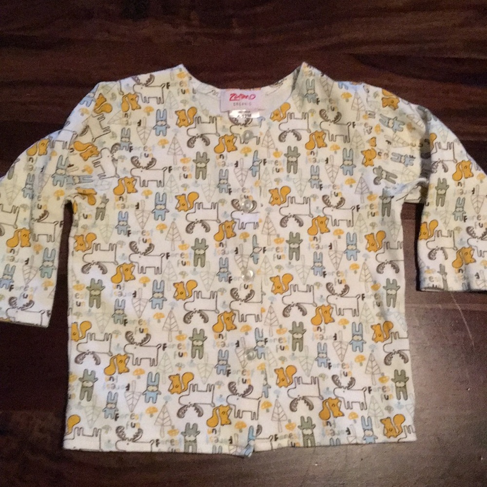 Organic cotton light cardigan jacket forest fun